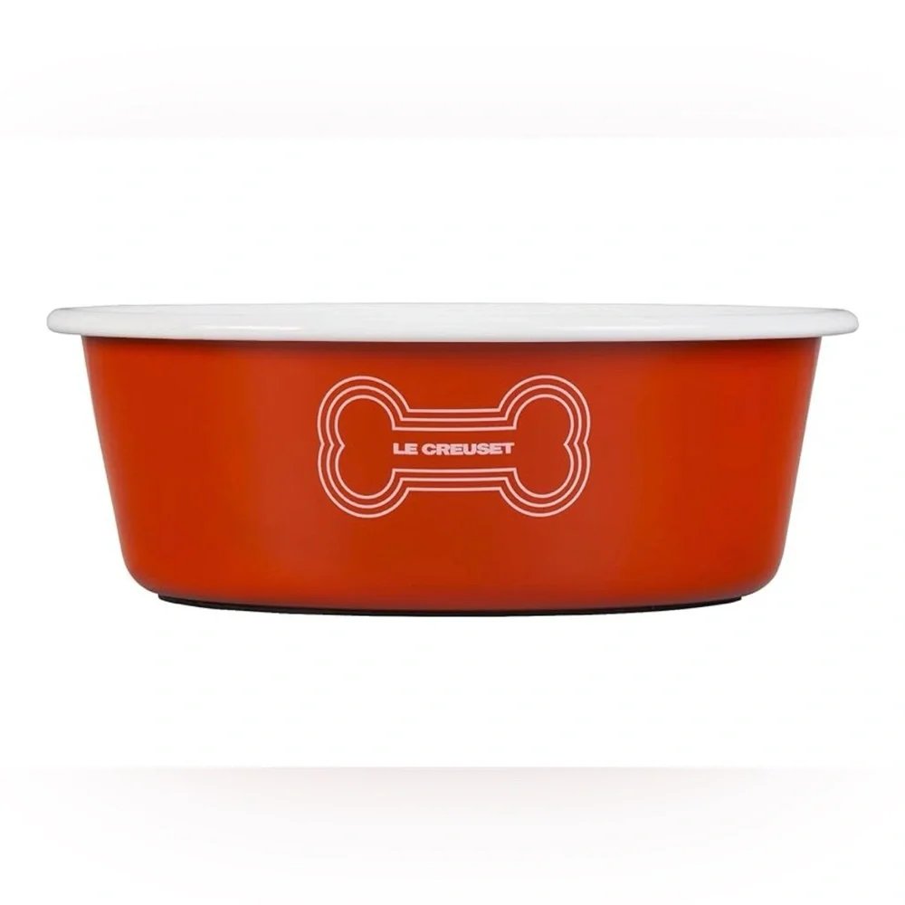 Le Creuset Enamel on Steel Large Dog Bowl, 6 Cups, Orange